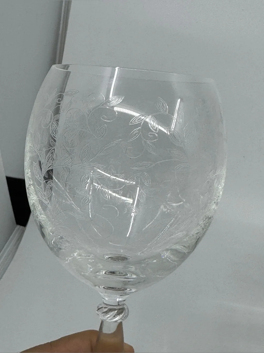 Pier 1  Eliza Etched Wine Glasses Set Of 4